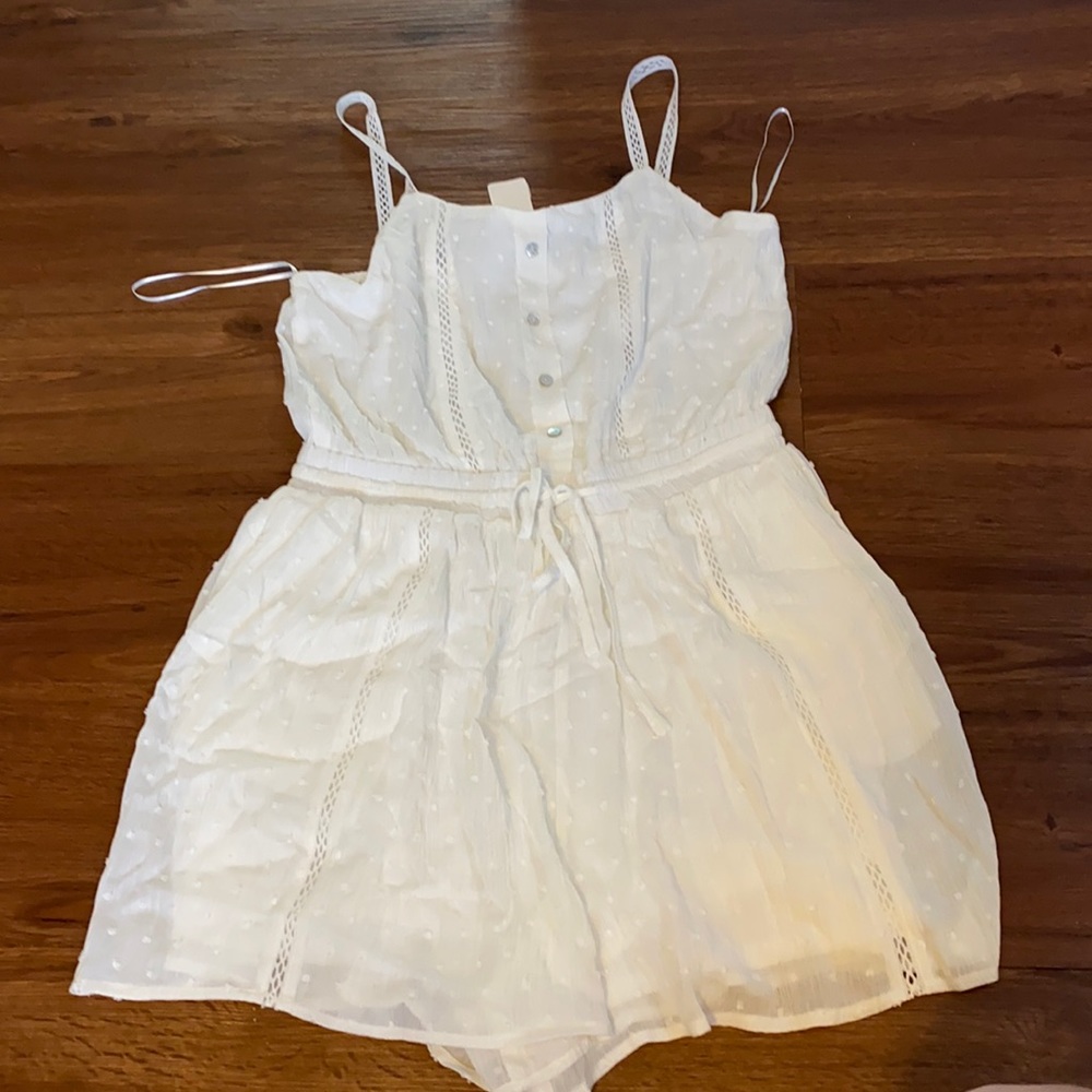 FAVLUX White Lace Trim Romper